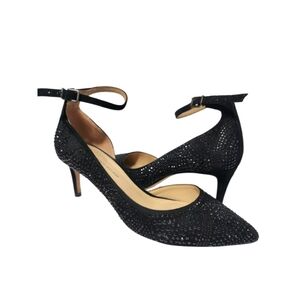 Antonio Melani Black Embellished Dress‎ Pumps Leather Shoes Size 6 M